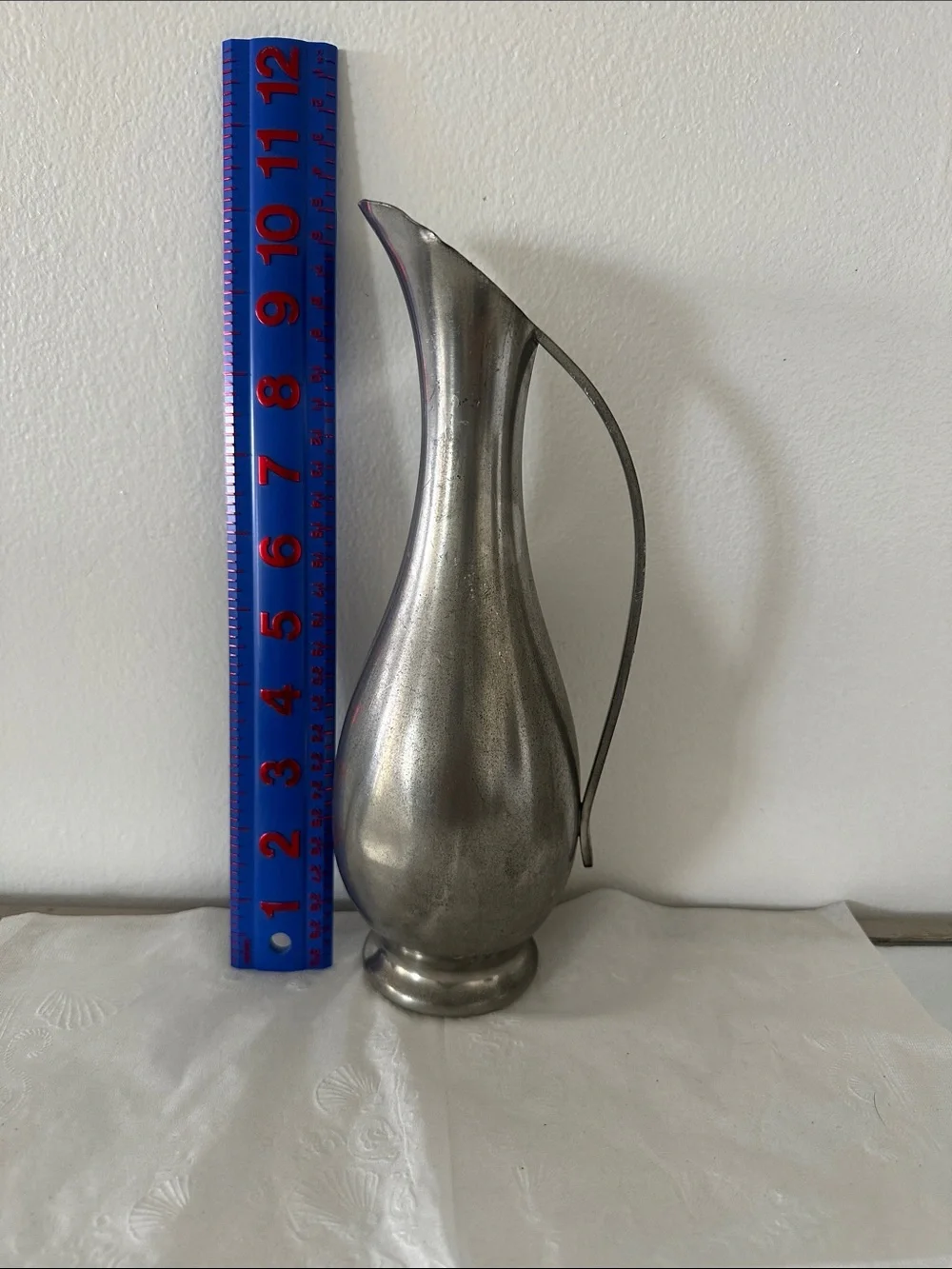 Royal Holland Pewter-Finish Decorative Pitcher Vase - Sleek Metallic Accent
